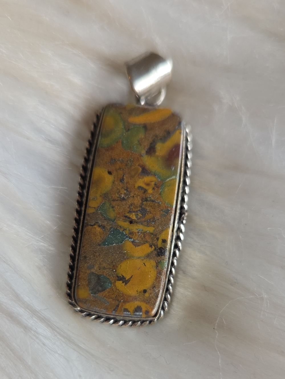 Fruit Jasper Silver Plated Gemstone Necklace Pendant